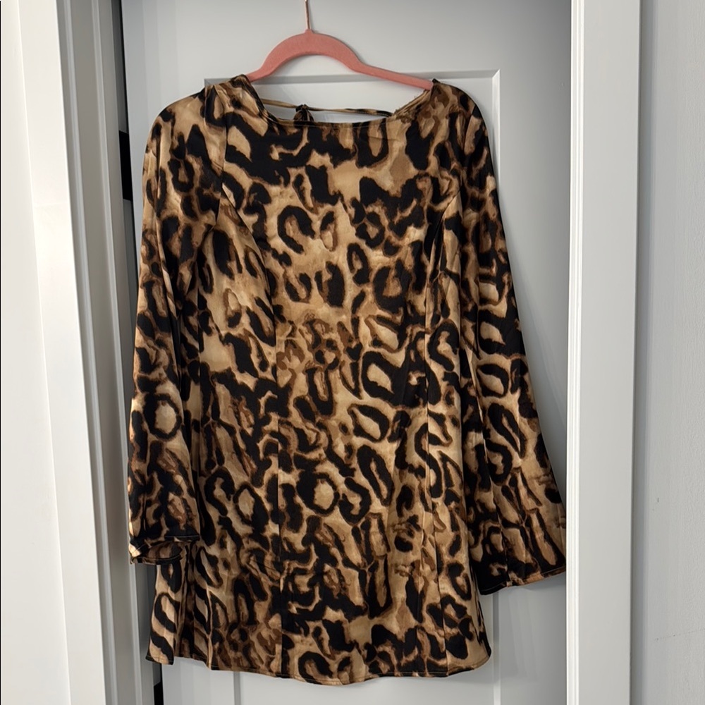 Leopard Print silk mini dress